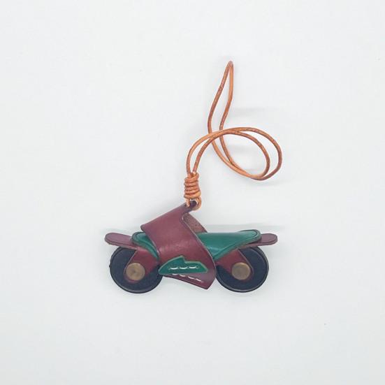 Motorcycle Bag Pendant Faux Leather Mini Motorcycle Backpack Charm Handmade Decorative Keychain Charm Gift