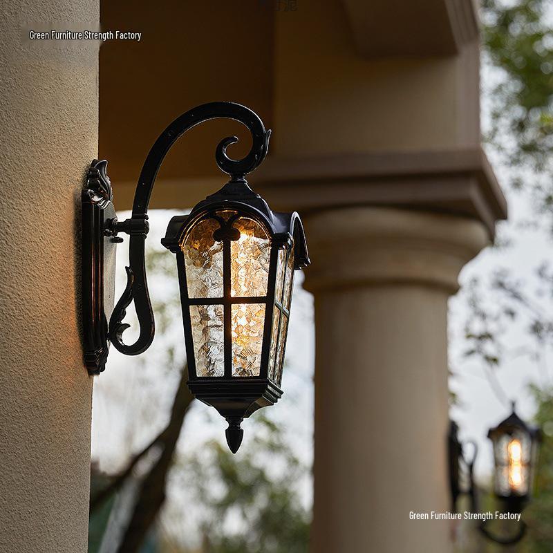 Solar European Antique Outdoor Wall Light for Balcony, Garden, Villa, Courtyard, and Corridor