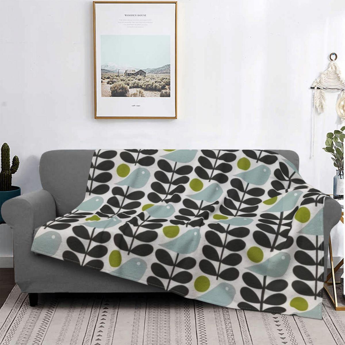 

Orla Kiely Hygge Барвистий дизайн з кількома стеблами Фланелева ковдра 1960-х років ретро Модна плед для дивана ліжка вітальні 150*125см Ковдра 40x50in