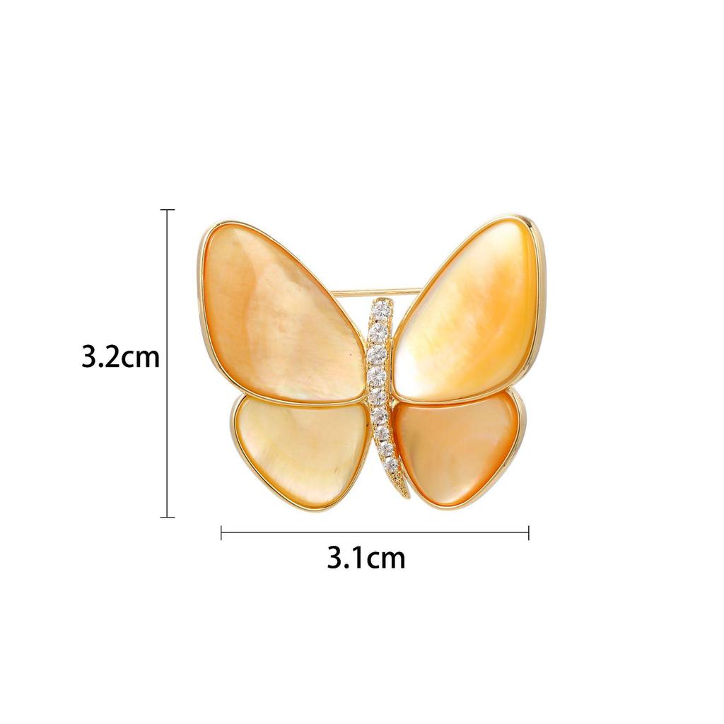 Snowflake & Butterfly Zircon Brooch with Freshwater Pearl for Women's Korean Style Suit Coat