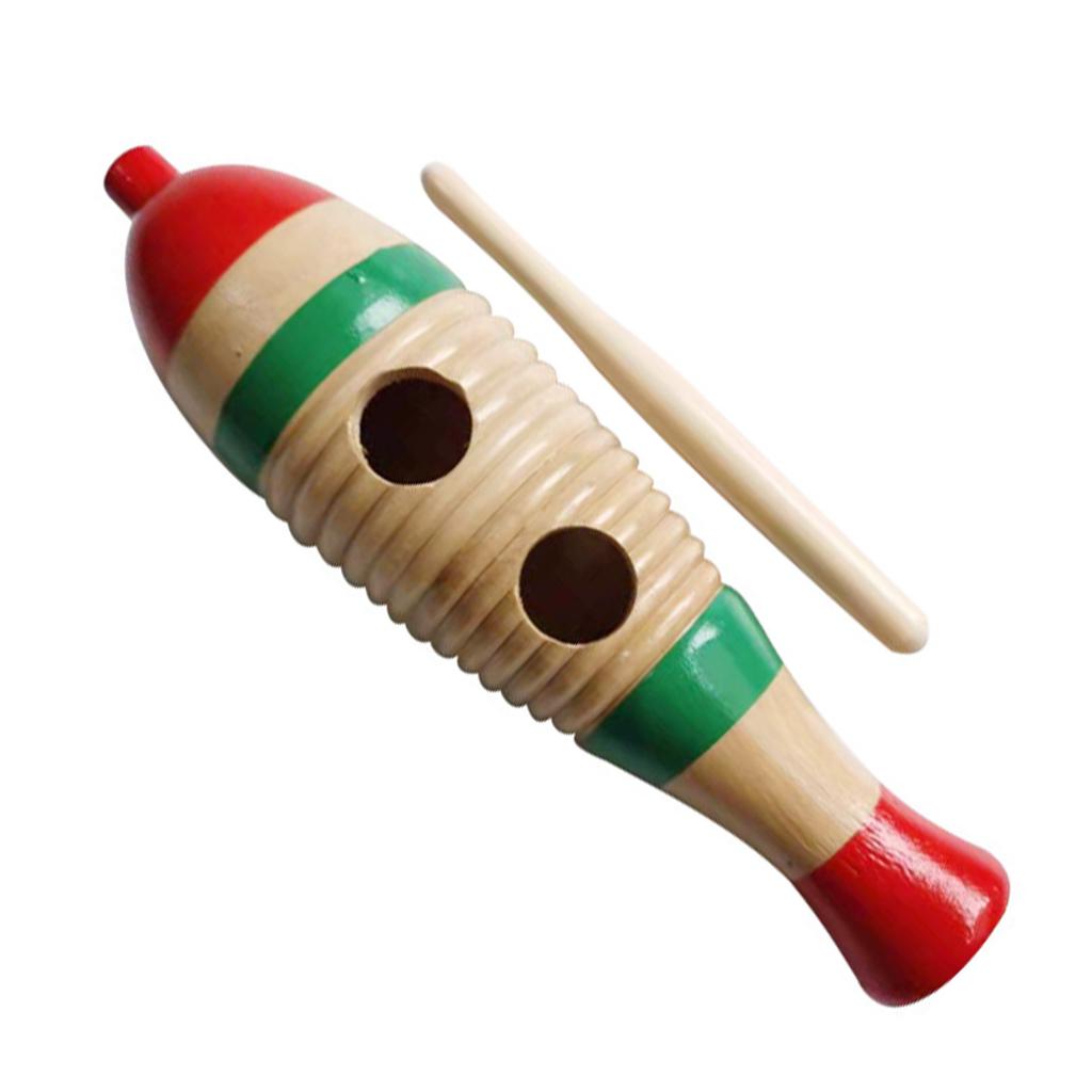 Fish Shaped Guiro Colorful Latin Percussion Musical Instruments Wooden for Kindergarten S