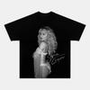 Sabrina Carpenter Blue Backless Dress Graphic T-shirt, Unisex Loose Pure Cotton Tee, Pop Singer Women and Men T-shirt