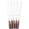 5Pcs Outdoor BBQ Grilled Fork Stainless Steel Signature Wooden Handle U-type Needle Picnic Barbecue Fork Rotisserie Long Skewers