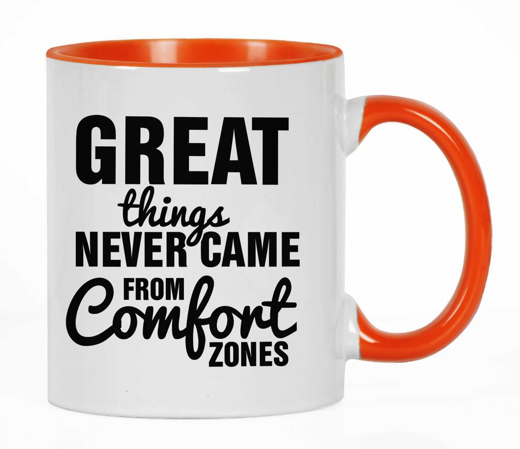 Inkdotpot Great Things Never Came From Comfort Zones 11Oz Ceramic Coffee Mug Inspirational Quotes Gift For Employee Boss Coworkers