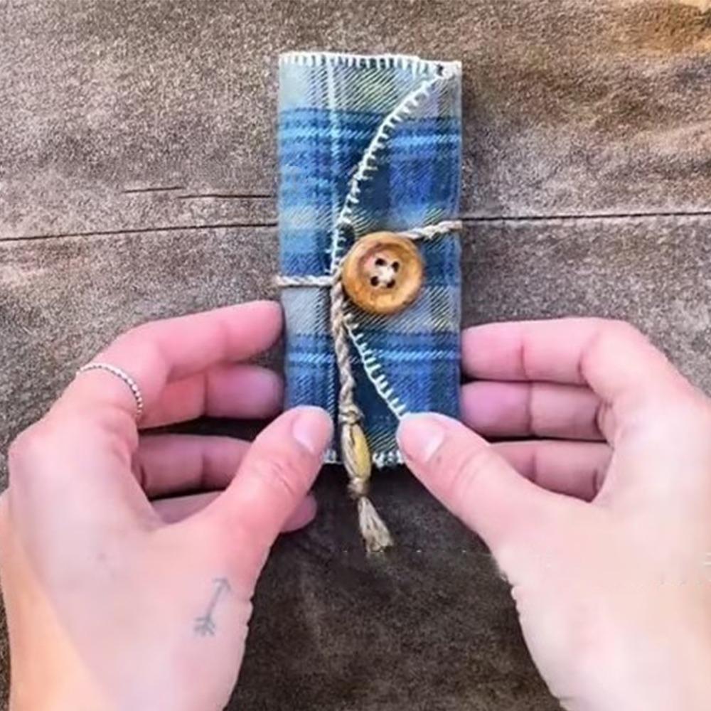 Cross Included Inside Pocket Shrine with Silver Handmade Sewing Accessories Mini Travel Shrine Pouch Stitched Pocket Shrine