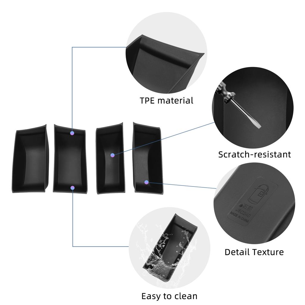 Pro BYD ATTO3 ATTO 3 YUAN PLUS 2025 2026 Úložný box na klice dveří auta Přední zadní dveře Úložný tácek Organizér TPE Autopříslušenství