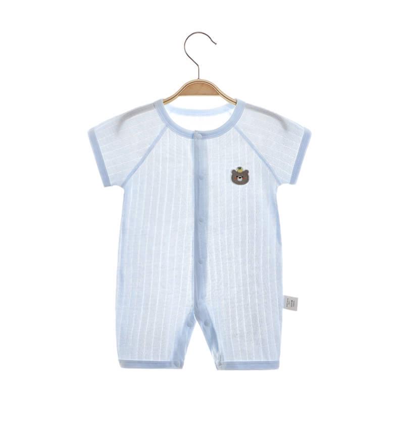 Baby Summer Short Sleeve Cotton Jumpsuit - Newborn Lightweight Pajamas Class A Air-Conditioned Crawler Outfit
