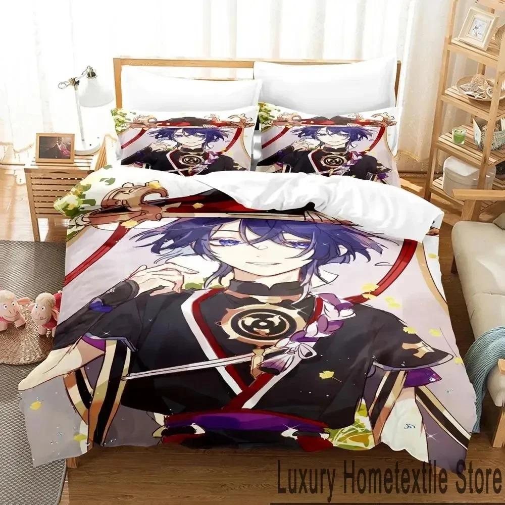 Anime Spel Genshin Impact Scaramouche Sängkläder Pojkar Flickor Twin Queen King Size Påslakan Örngott Säng pojkar Vuxen