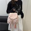 Modisch Süße Schleife Damen Rucksack Kordelzug Große Kapazität Schüler Buchtasche Einfarbige Schultasche Reise