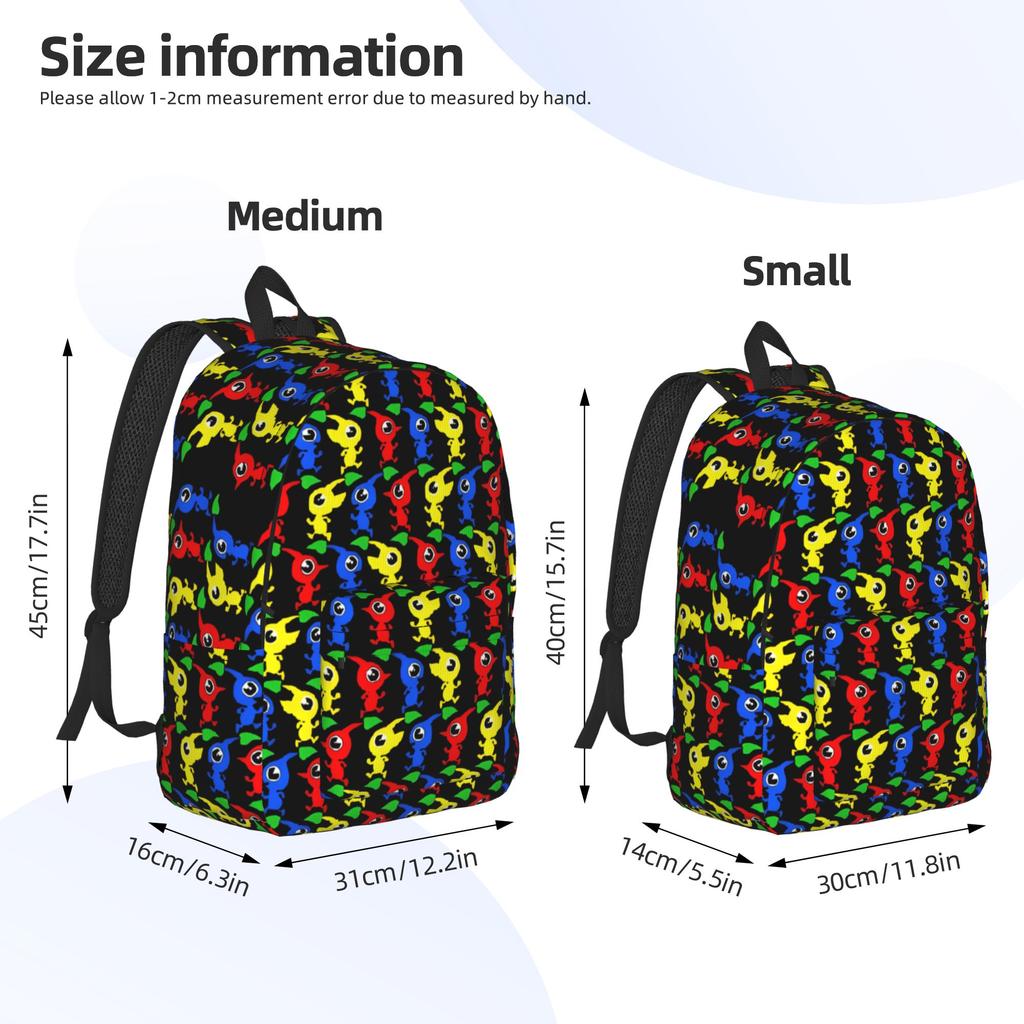 Pikmins 4 Everyday Backpack for Men Women Casual Learner Hiking Outing Daypack Laptop Computer Sling Tote Gift