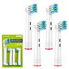 Compatible Lab Replacement Brush Set for Braun Electric EB17 Daily Pack of 4 Oral-B Toothbrushes, Regular, Care,