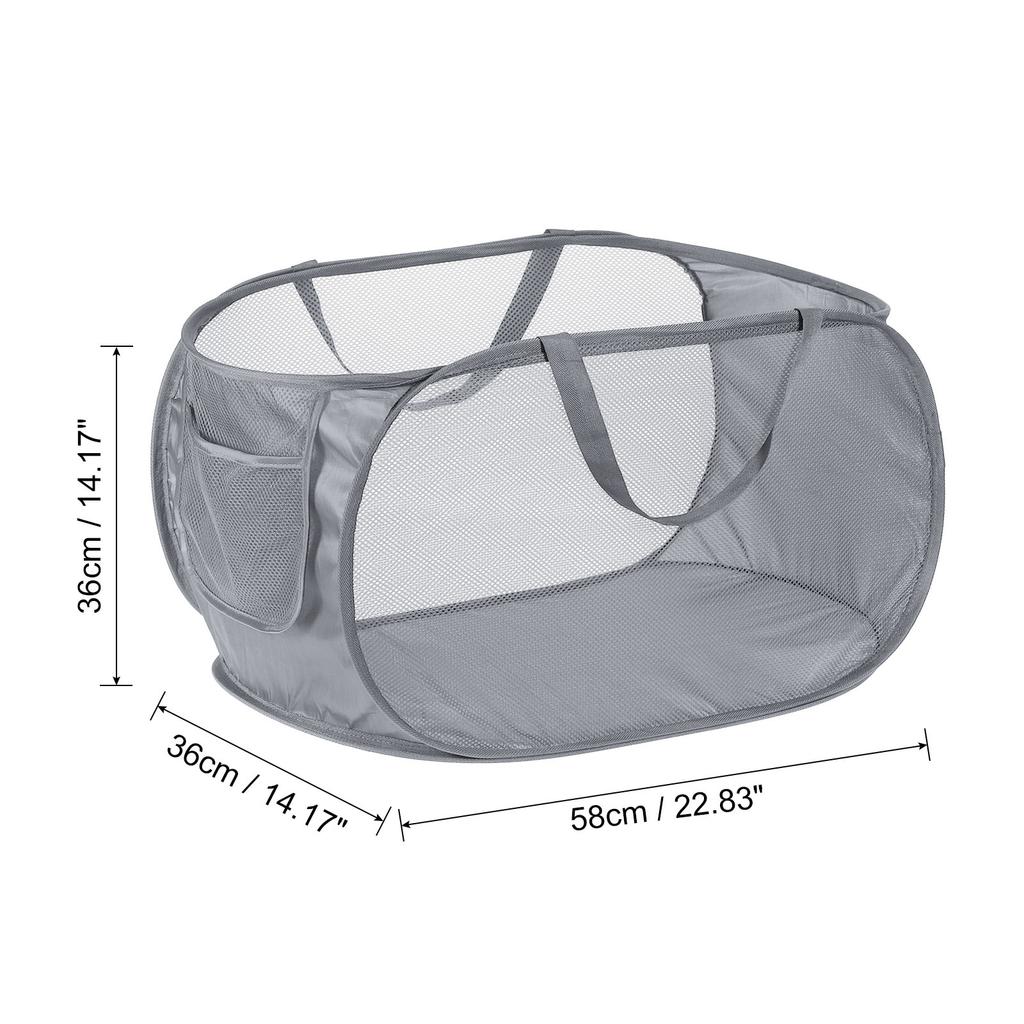 Home Bathroom Mesh Storage Basket Mesh Laundry Hamper Collapsible Laundry Baskets Bag for Laundry Room Travel 36 x 36 x 58cm