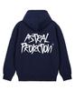 Graffiti Lettering Oversized Wide Shoulder Hoodie_Navy