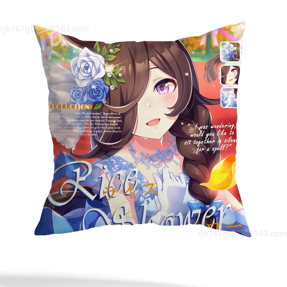 Umamusume Pretty Derby Pillowcase Casual Style Decoration, Suitable for Home Decoration (excluding Pillow Core)