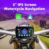 Portable Motorcycle Navigation 5 Inch IPS Touch Screen HD Display CarPlay Motorcycle Wireless Android Auto Monitor Waterproof