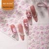 Sky Embossed 3D Plumeria Nail Art Stickers - 6D Cute DIY Waterproof Holiday Decor