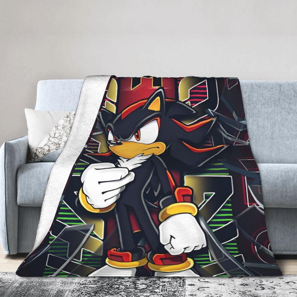 Shadow Game Knitted Blankets Soniced Cartoon Plush Throw Blankets Bed Sofa Personalised Soft Warm Bedspread