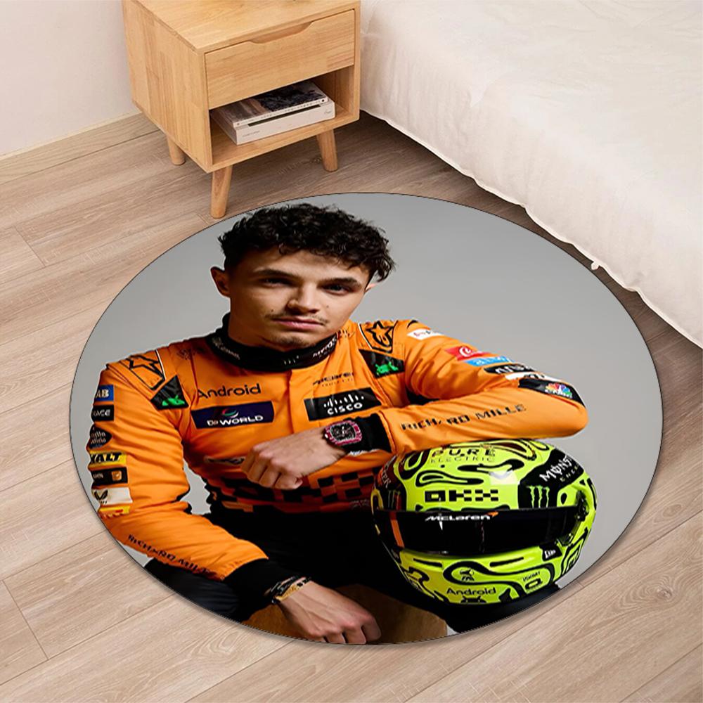 Lando Norris Printed Round Rug Carpet Chair Rug Area Rug Entryway Doormats,for Office Chair Living Room Bedroom Kitchen Room.
