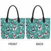  Christmas Puppy Printed Tote Bag Large Capacity Portable Canvas Shoulder Bag for Daily Use