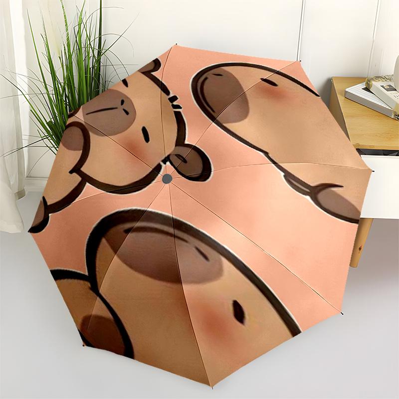 

Capybara Themed Travel Umbrella-8 Ribs Automatic Opening and Closing, Portable Folding Design, Compact and Stylish Umbrella Suitable for Out