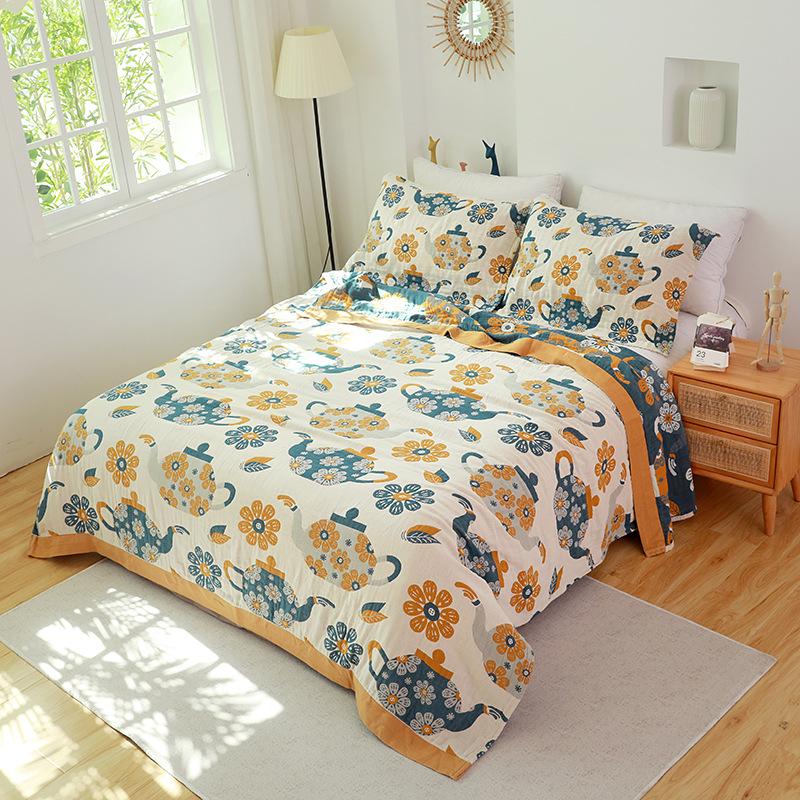 2025 Neue reine Baumwoll-Mulltuch-Decke für Sommer & Büro-Nickerchen