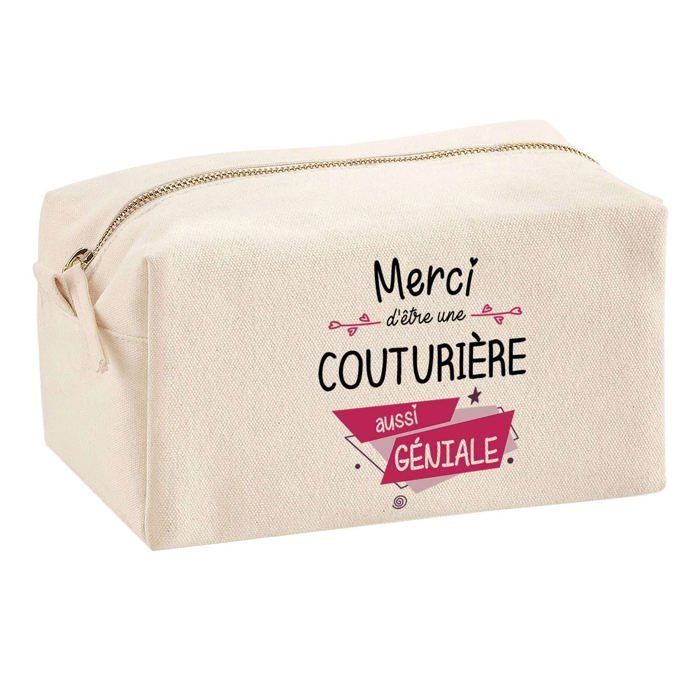 Trousse multifonction Merci Couturière Géniale Cadeau Anniversaire Noël Collègue Remerciement | Trousse Scolaire Fournitures Bureau