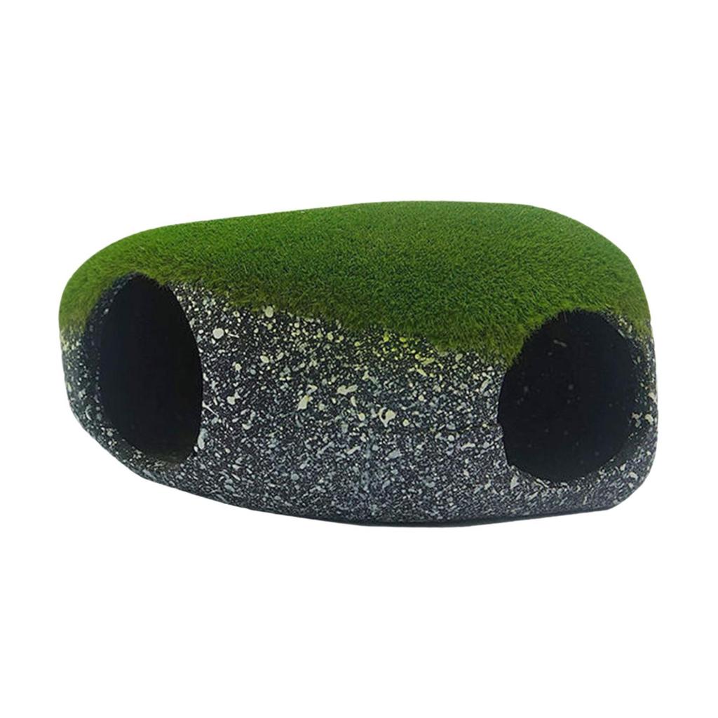 Aquarium Hideaway Cave Artificial Moss Resin Betta House Fish Tank Decoration Breeding Shelter for Mini Aquarium and Small Fish