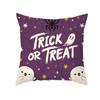 Home Cartoon Pumpkin Head Halloween Pillow Cover Peach Velvet Cushion Cover Office Sofa Cushion Cover
