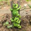 Lustige Frosch-Gartenstatue Niedliche 2 Frösche Kletterleiter Figur Harz Tier Skulptur Blumentopf Dekoration für Balkon Rasen Garten Regal Schreibtisch Dekor