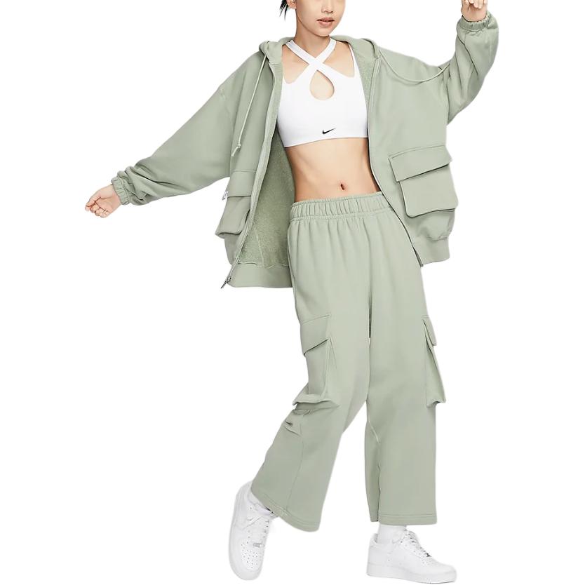Nike Sportswear Oversized Logo Comfortable Fashion Work Pants Women Pants Horizon-Green FV7513-370