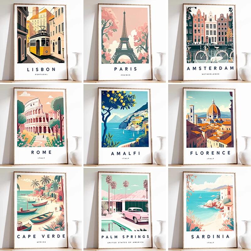 Florenz Italien Europa Reise Stadtlandschaft Poster Amalfi Rom Toskana Sardinien Leinwanddruck Malerei Wandkunst Büro Heimdekor