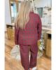 Azura Exchange Red Plaid Printed Shirt and Pants Plus Size Lounge Set