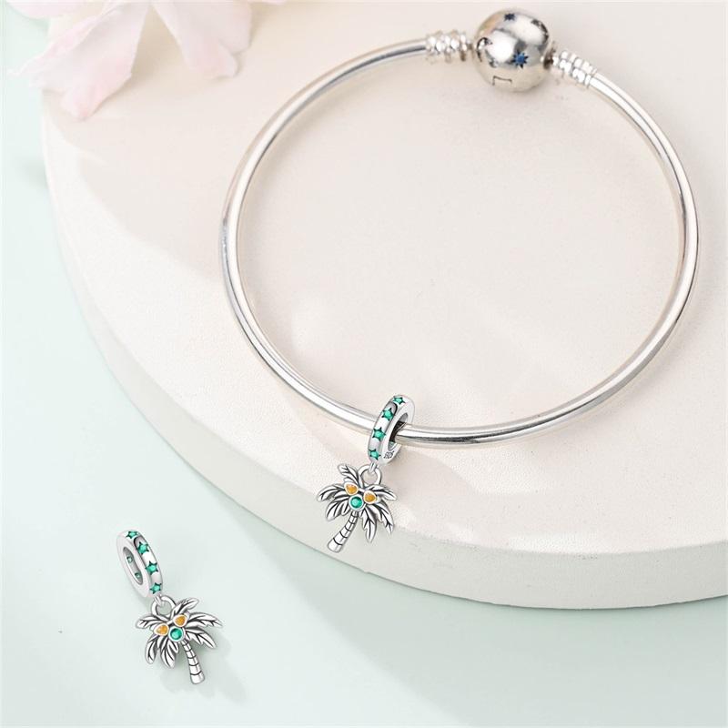 Authentic Original Copper Metal Charm Bead Components Bead Components Fun Coconut Tree Pendant Bead Component Designed For Do It Yourself Bracelet