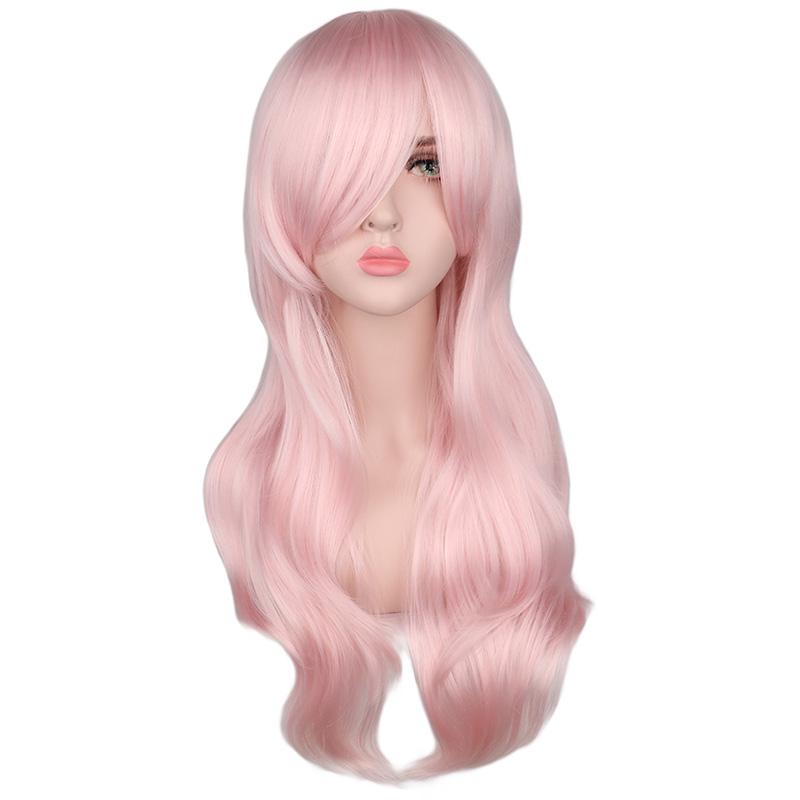 Anime Fluttershy Wigs Long Wavy Pink Cosplay Wigs for Women Girls Party Hair Halloween Heat Resistant Synthetic Hair