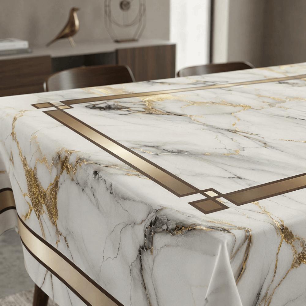 Marble Printed Rectangular Table Cloth 180×140cm Universal Table Cover Beauty Massage