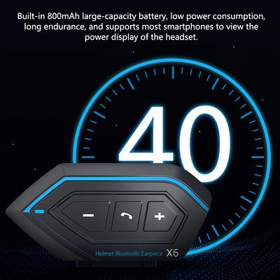 Motorcycle Helmet Headset 5.0 Waterproof Helmet Intercom Headphone Noise Reduction Support Hands- Calling Auto-Answer Stereo