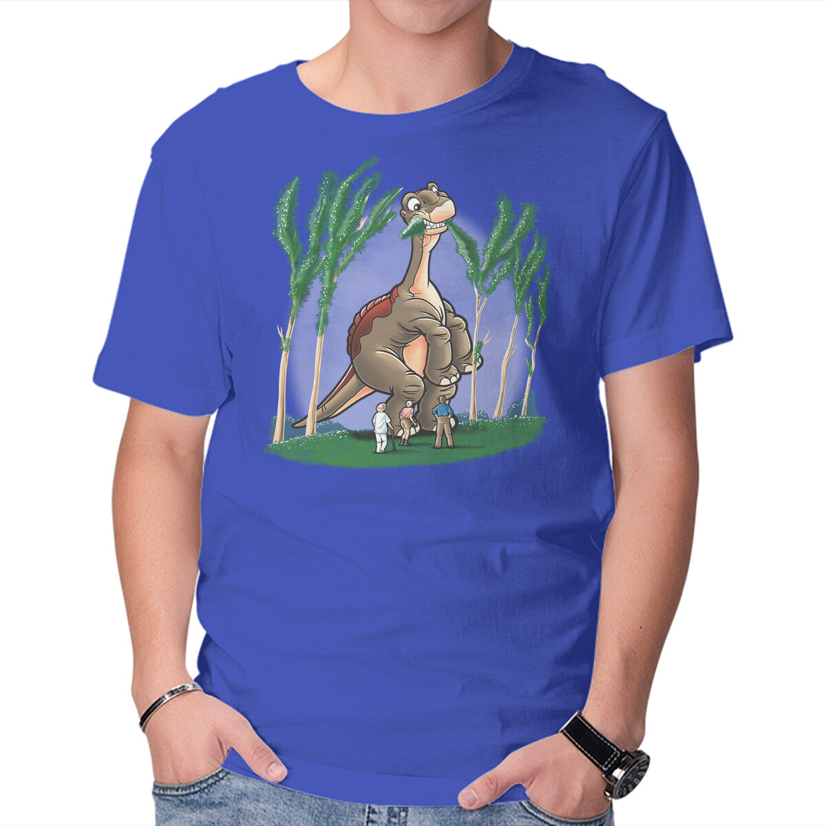 Unisex Crew Neck T-Shirt Littlefoot Park Graphic Short Sleeve Casual Tee M