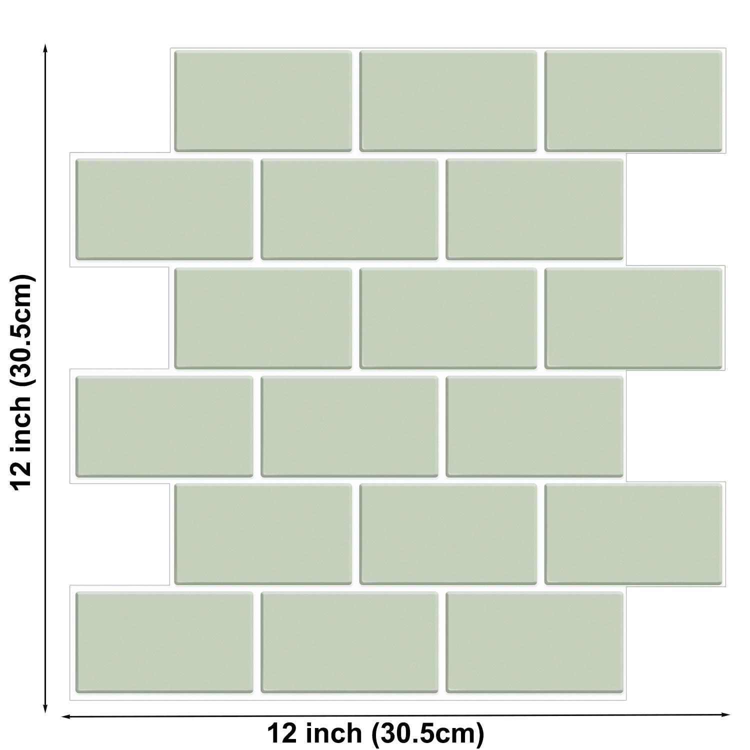 5pcs Subway Design Wall Tile Sticker Peel and Stick Thicker Backsplash 3DWallpaper Stick on Wall for Kitchen RV Room Decor