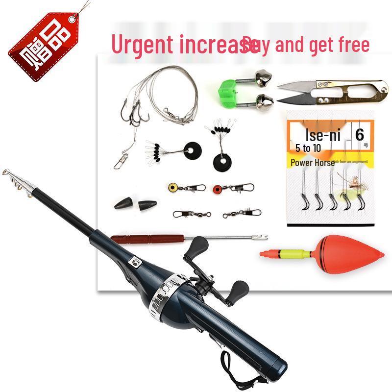 "Diaodele Folding Fishing Rod with Double Rocker, Line Casting, Upgraded Portable Sea Rod for Fish Lure Wheel Integration"