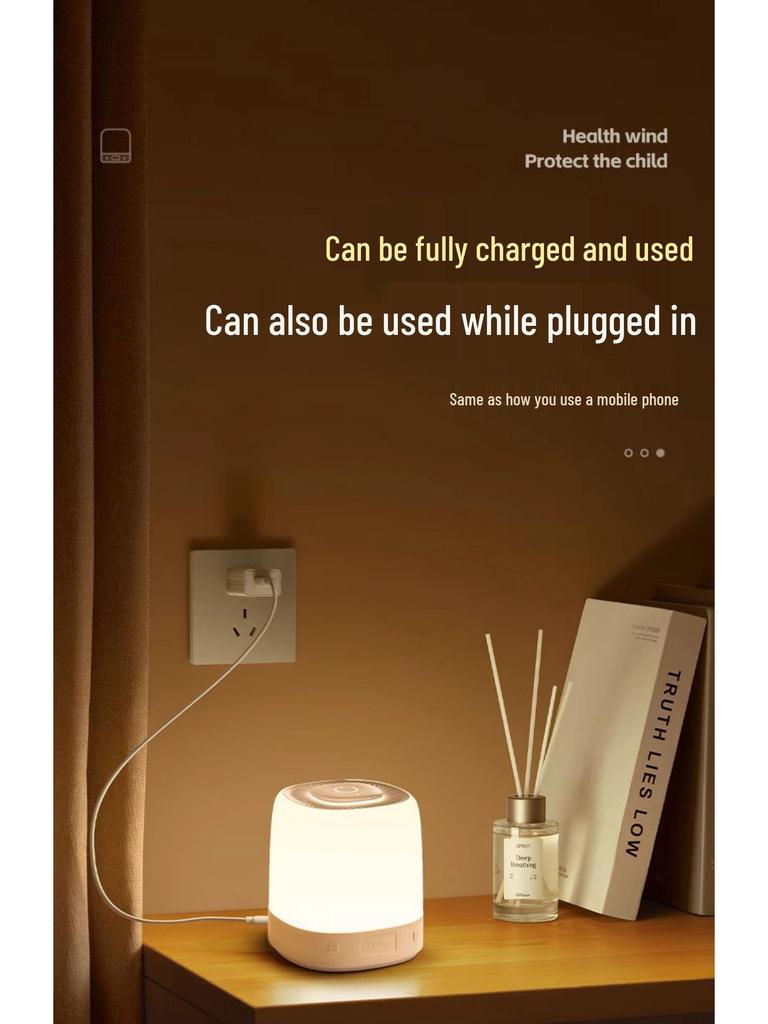 Rechargeable Night Light for Bedroom: Sleep-Friendly, Eye-Caring Bedside Lamp for Postpartum Breastfeeding and Children's Rooms