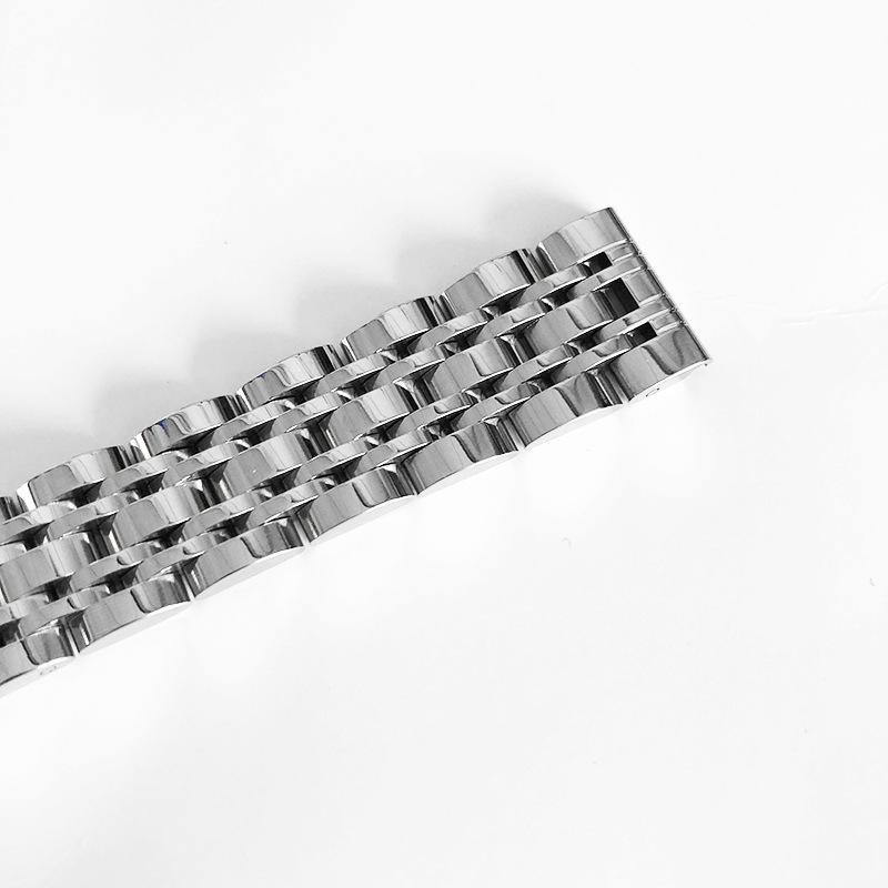 Replacement Strap for Women's Watch Stainless Steel Butterfly Clasp Solid Steel Band