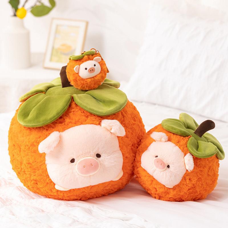 Cute Pig Cartoon Persimmon Plush Toy Children Charming Birthday Dolls Gifts