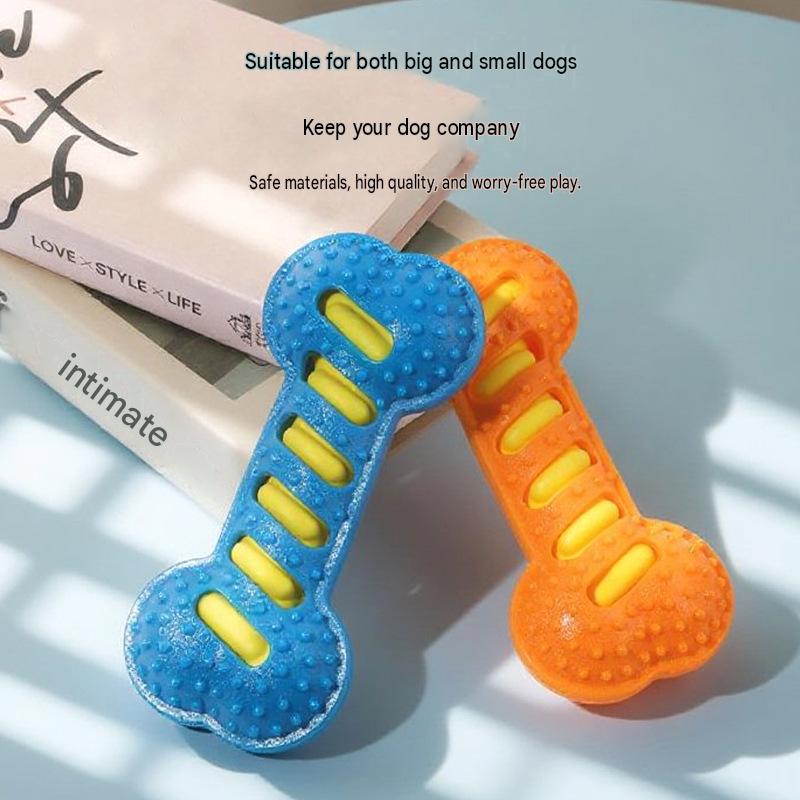 Dog Chew Toy TPR Teething Bone Tough Durable Interactive Training Puppy Chew Toy Boredom Relief