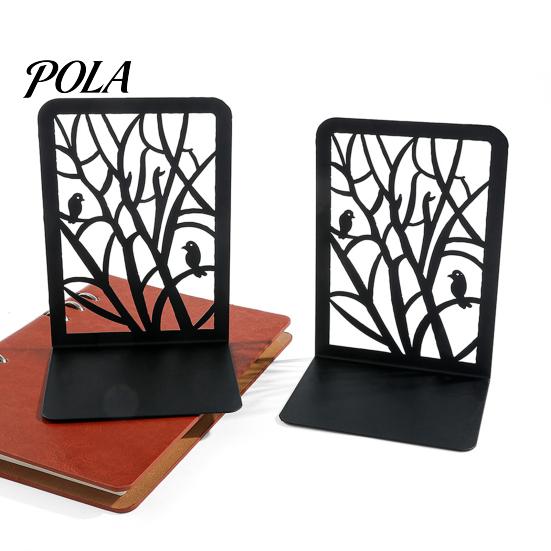Smooth Edge Bookends 1 Pair Tree of Life Decorative for Shelves, Heavy Duty Bookshelf Metal Organizer, Hollow Book Holder Stoppers Desk, Office