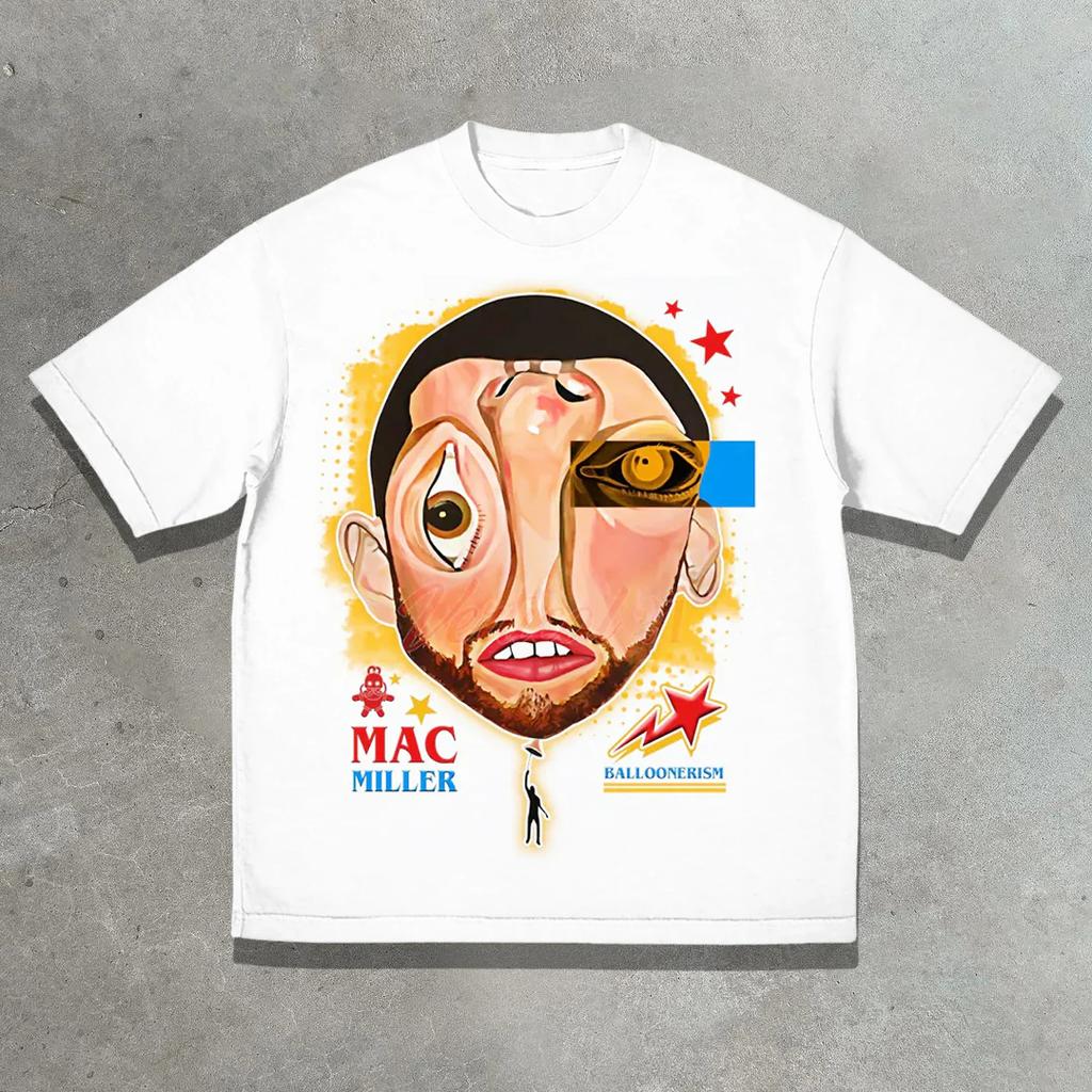 New Rapper Mac Miller Album Balloonerism Poster TShirt Streetwear Hip Hop YK Fashion Tees Unisex Women Oversized Casual Tops