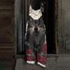 Women's Loose Casual Vintage Style Cotton Linen Overalls with Adjustable Straps and Pockets Halloween Inspired Graphic Print Jumpsuit