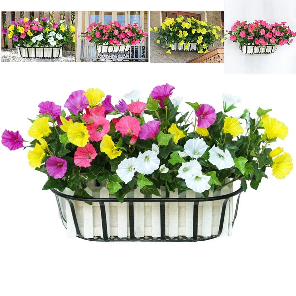 Fake Simulation Morning Glory Wedding Home Decor Rose Red Purple Yellow Branch Artificial Flowers For Wedding Garden Decoration