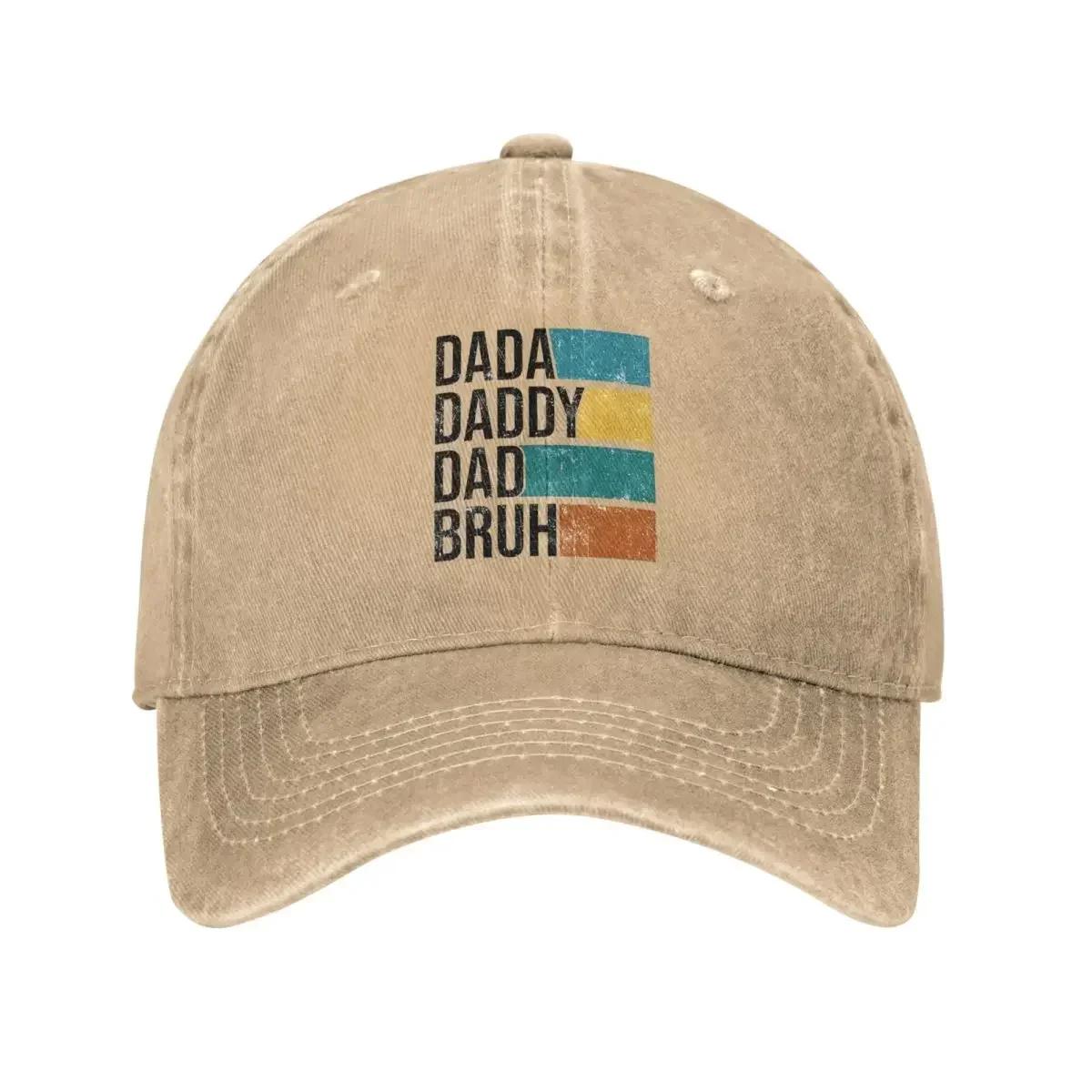 Retro Funny Dada Daddy Dad Bruh Baseball Cap Unisex WoUnisex Distressed Washed Sun Cap Fathers Day Gift Travel Unstructured Soft Cap One Size