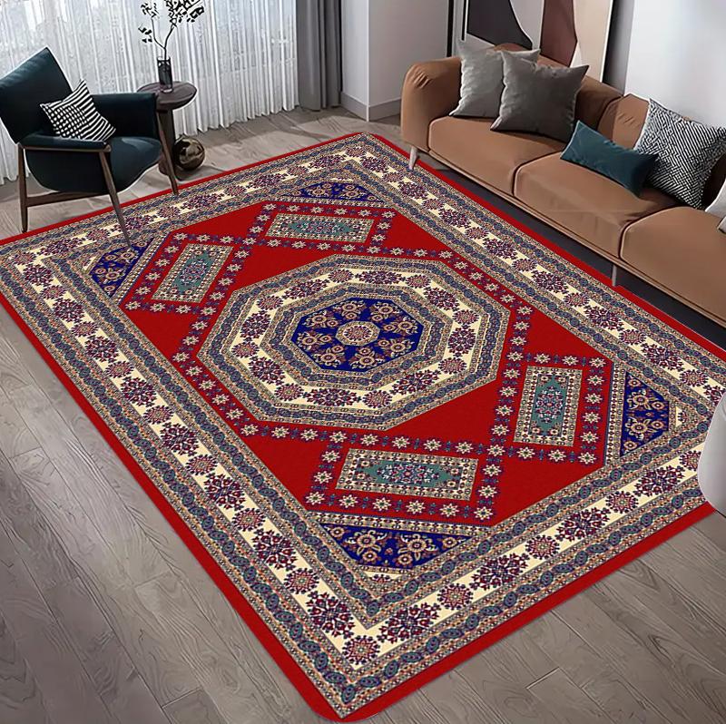 Vintage Persian Boho Area Rug Traditional Oriental Non-Slip Carpet Ethnic Tribal Living Room Rug Boho Turkish Style Home Decor 40X60CM