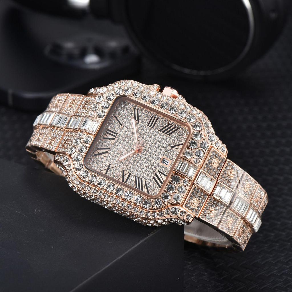 2025 NIRICHA Quartz Casual Steel Band Full Diamond Watch